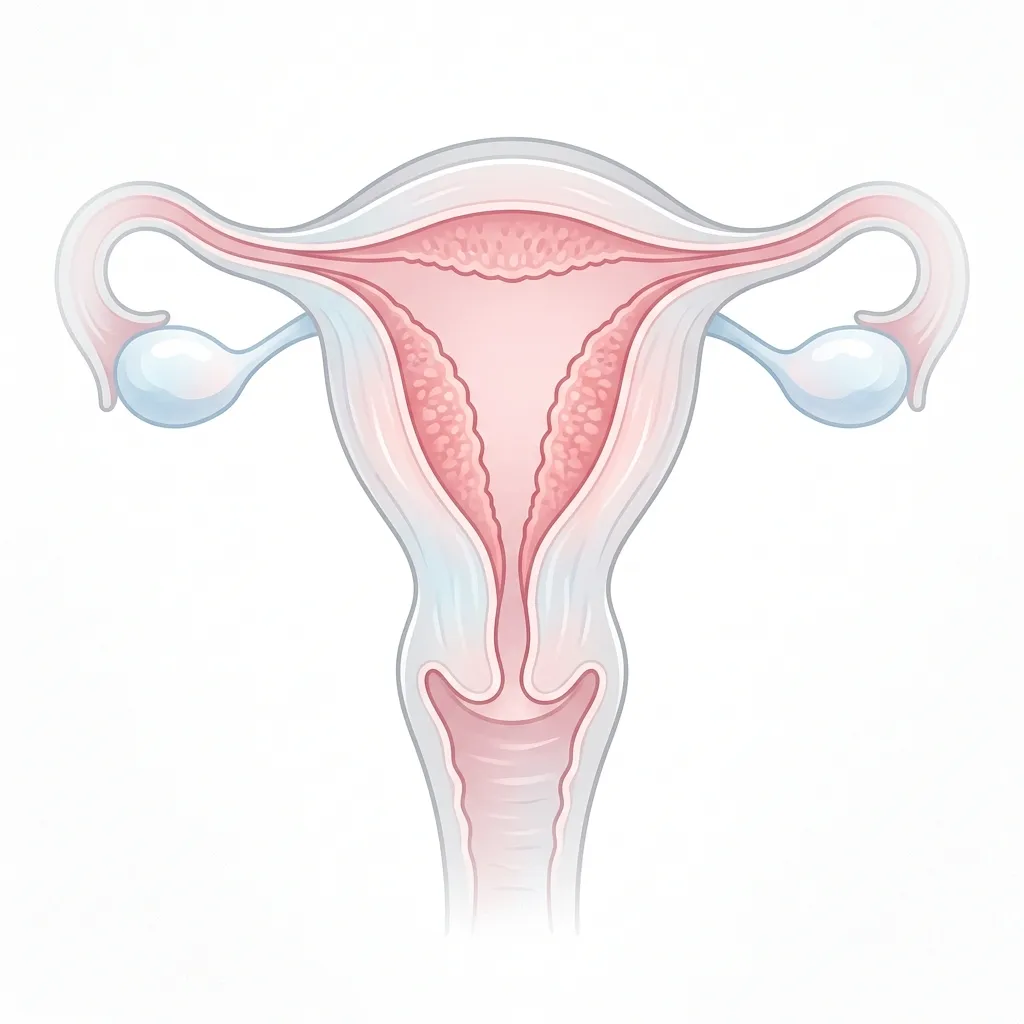 Ilustración de engrosamiento endometrial